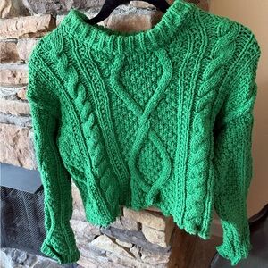Green Cable Knit Sweater
